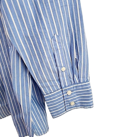 H&M Light Blue and White Striped Long Sleeve Tunic Shirt Blouse Size Small - Picture 5 of 8